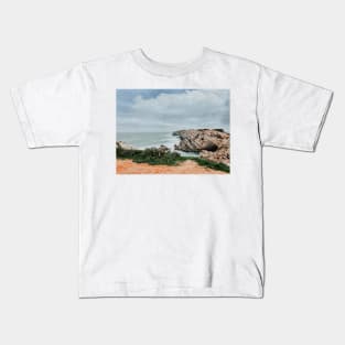 Peniche rocky coastline in Portugal Kids T-Shirt